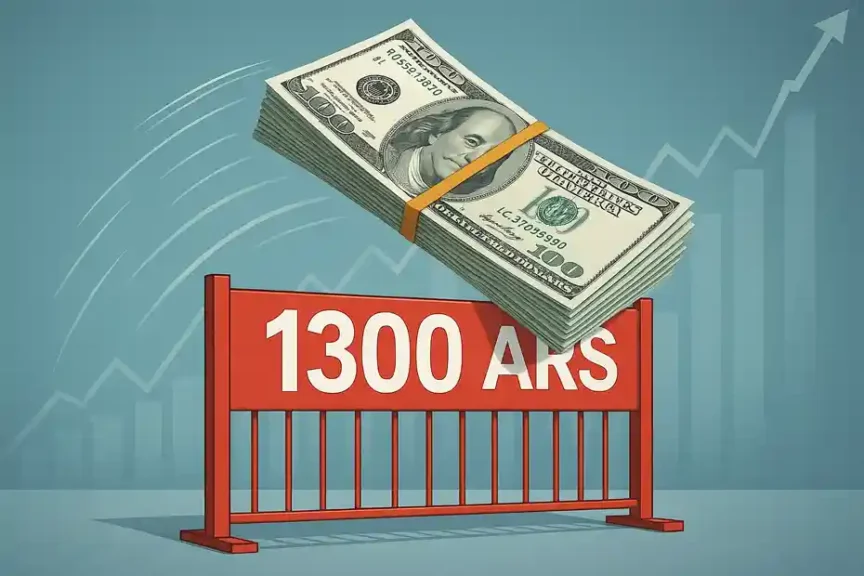 El dólar supera los 1.300 pesos en el Banco Nación