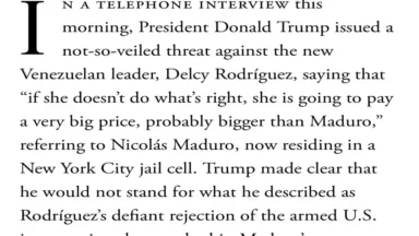 Trump amenaza a Delcy Rodríguez