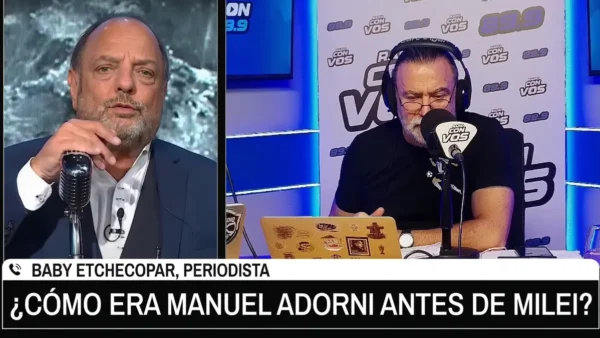 Baby Etchecopar durante una entrevista en la que habló de Manuel Adorni