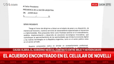 Documento digital recuperado en pericia del caso $LIBRA vinculado a Javier Milei