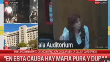 Cristina Kirchner declarando en tribunales en la causa Vialidad