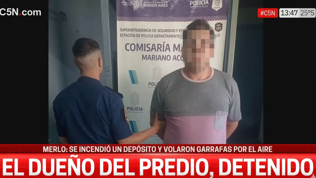 Oscar Adrián Benítez detenido por la Policía Bonaerense tras la explosión en Mariano Acosta