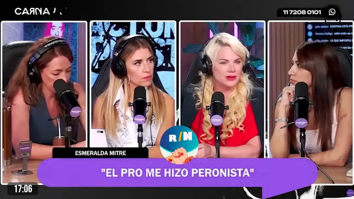 Esmeralda Mitre en programa televisivo hablando sobre corrupción y cambio político