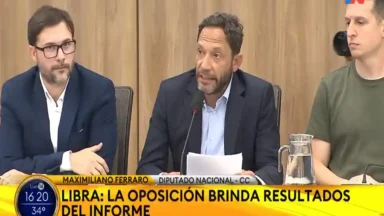 Maximiliano Ferraro anunciando medidas en el Congreso por el caso $LIBRA