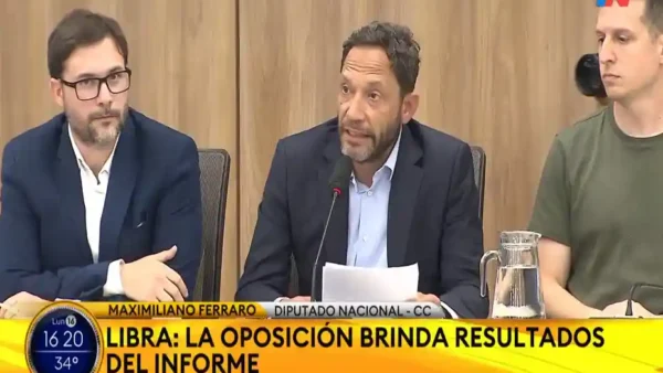 Maximiliano Ferraro anunciando medidas en el Congreso por el caso $LIBRA