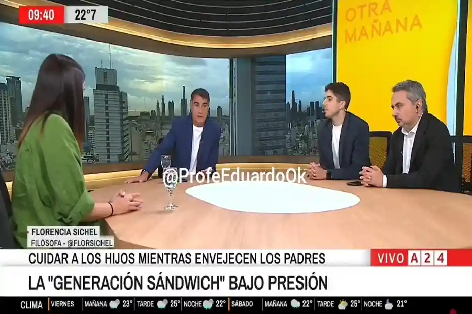 Antonio Laje y Florencia Sichel en A24 hablando sobre la Generación Sandwich.