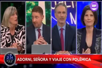 Jonatan Viale y Diego Sehinkman durante debate televisivo sobre el avión presidencial y Manuel Adorni