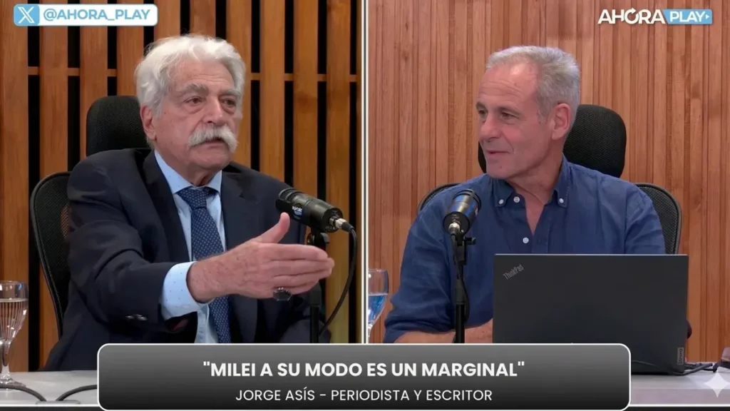 Jorge Asís durante una intervención en Ahora Play sobre Javier Milei