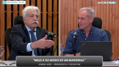 Jorge Asís durante una intervención en Ahora Play sobre Javier Milei