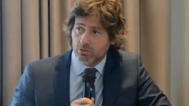 Juan Bautista Mahiques durante la ceremonia de jura como nuevo ministro de Justicia en la Casa Rosada.