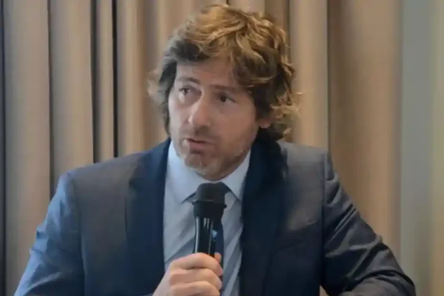 Juan Bautista Mahiques durante la ceremonia de jura como nuevo ministro de Justicia en la Casa Rosada.