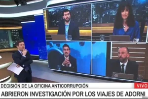 Manu Jove durante el debate en A24 sobre el regreso de Manuel Adorni desde Nueva York