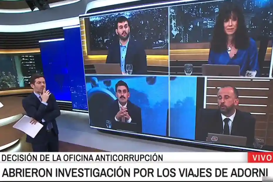 Manu Jove durante el debate en A24 sobre el regreso de Manuel Adorni desde Nueva York