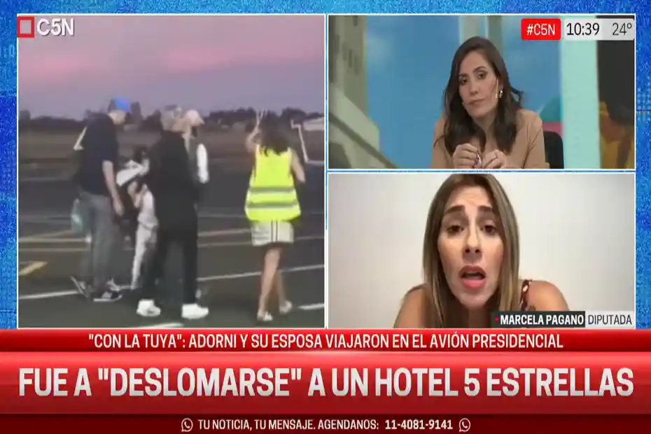 Marcela Pagano al anunciar la denuncia contra Manuel Adorni