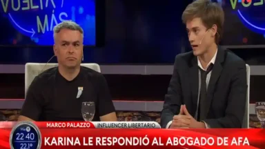 Marco Palazzo durante debate televisivo en TN sobre la AFA