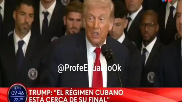 Mario Massaccesi en el estudio de TN discutiendo sobre la foto de Lionel Messi y Donald Trump