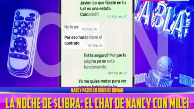 Nancy Pazos revelando el chat con Javier Milei sobre el caso $LIBRA
