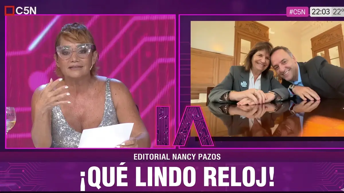 Nancy Pazos durante su editorial sobre Manuel Adorni.