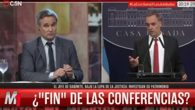 Pablo Ibáñez durante el análisis sobre la suspensión de la conferencia de Manuel Adorni