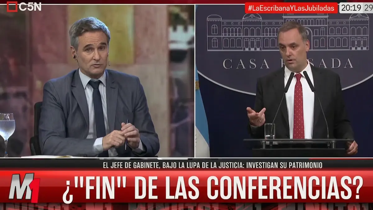 Pablo Ibáñez durante el análisis sobre la suspensión de la conferencia de Manuel Adorni