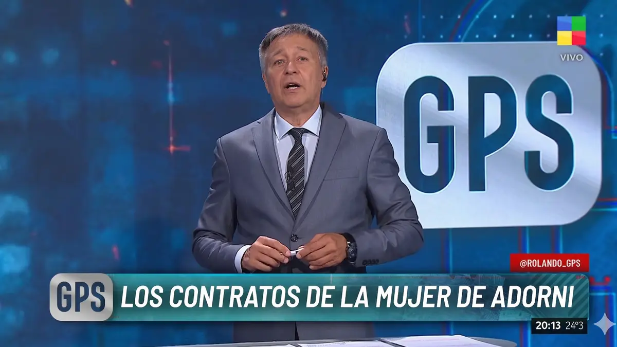Rolando Graña durante un informe en GPS sobre Manuel Adorni y su entorno familiar