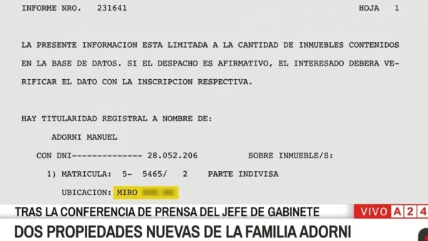 Nicolás Wiñazki muestra en televisión documentos sobre inmueble en Caballito del jefe de Gabinete Nicolás Wiñazki