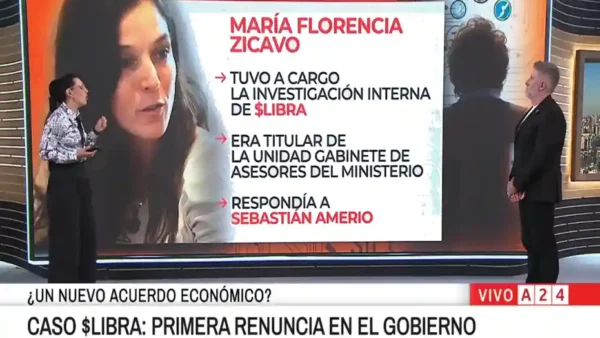 María Florencia Zicavo en contexto del caso $LIBRA y su renuncia en Justicia