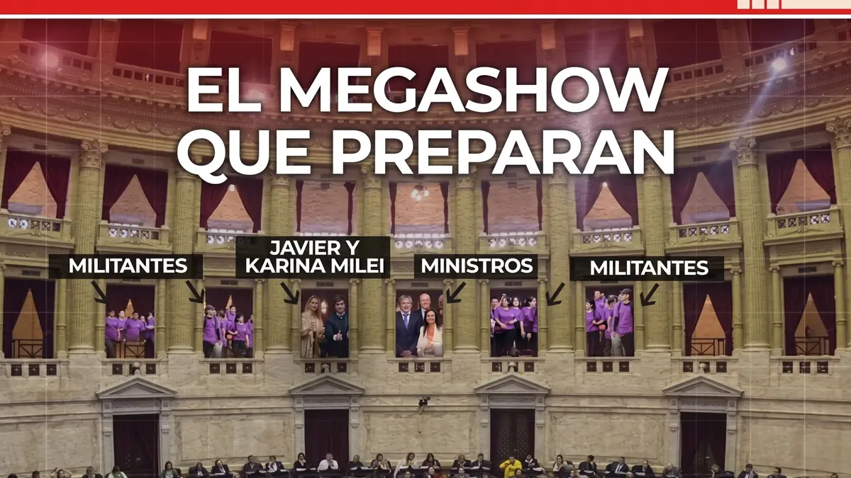 show militante en la presentación de Adorni en Diputados
