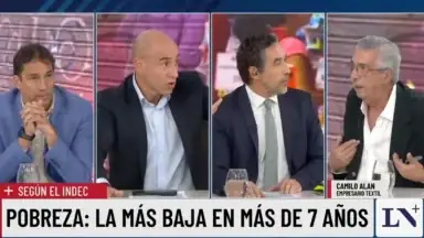 Camilo Alan durante su intervención en LN+ en un debate sobre pobreza y hambre.