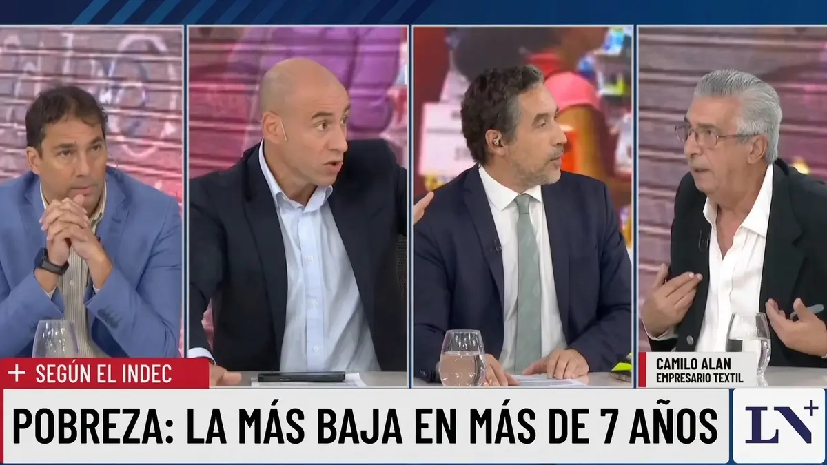 Camilo Alan durante su intervención en LN+ en un debate sobre pobreza y hambre.