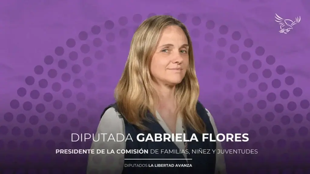 María Gabriela Flores durante una declaración pública sobre pasajes del Congreso