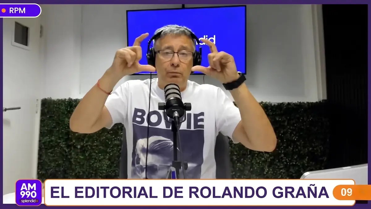 Momento de la editorial de Rolando Graña sobre la causa ANDIS