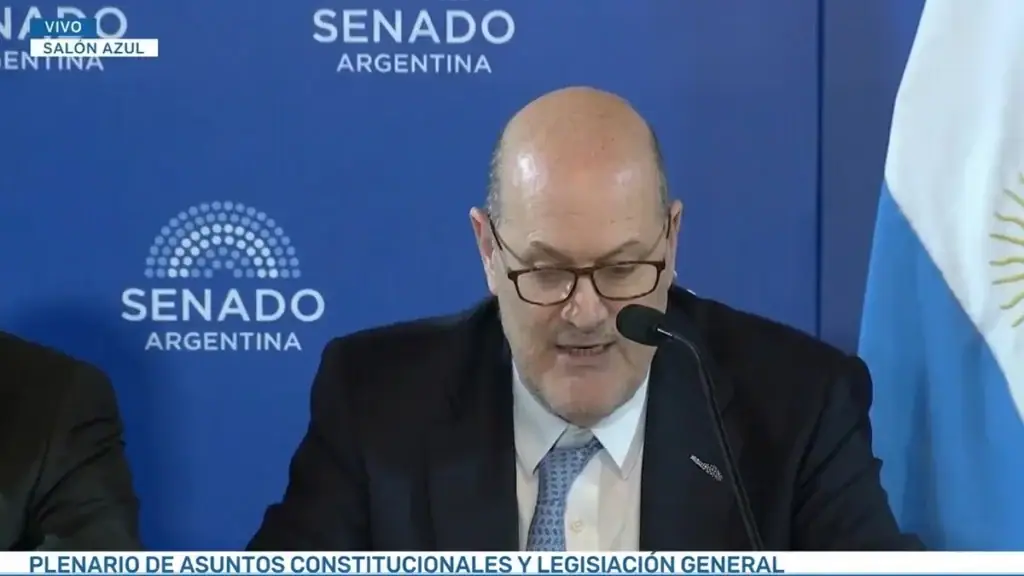 Federico Sturzenegger durante un debate en el Senado argentino
