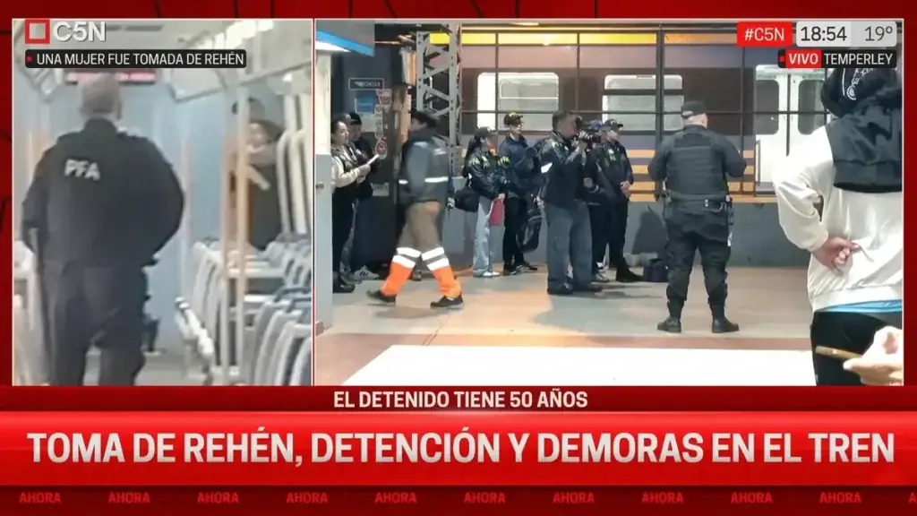 operativo policial en la Estación Temperley tras toma de rehén en el tren Roca