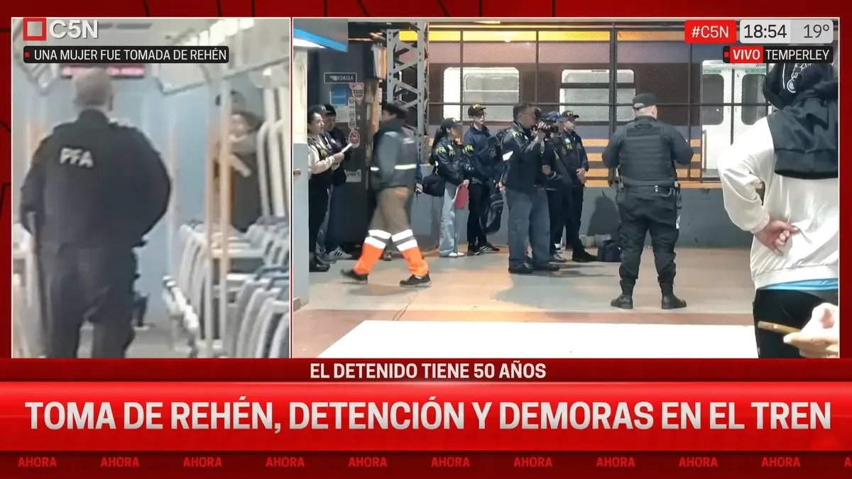 operativo policial en la Estación Temperley tras toma de rehén en el tren Roca