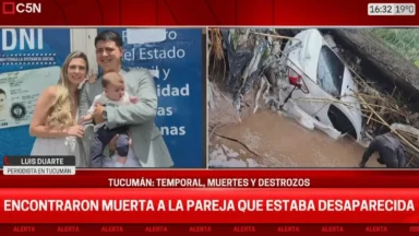 auto volcado tras un temporal en Tucumán