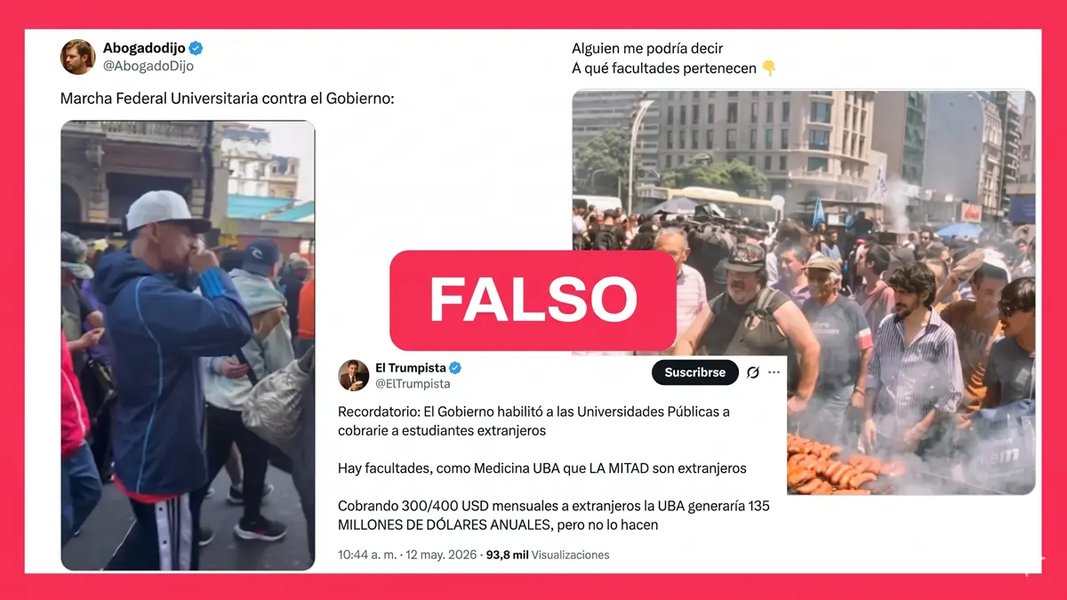 Alejandro Álvarez compartió un video falso contra la Marcha Federal Universitaria