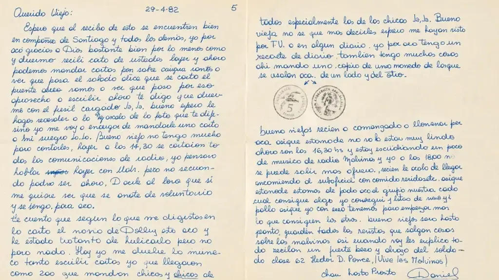 Héctor Daniel Ponce reclama recuperar una carta de Malvinas subastada