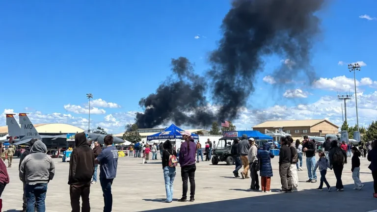 Dos aviones militares chocaron en pleno show aéreo en Idaho y los pilotos se eyectaron