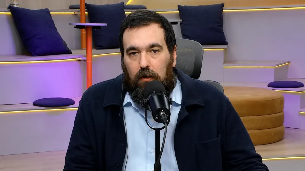 Nicolás Lantos durante un editorial sobre la causa Cuadernos y el juicio oral