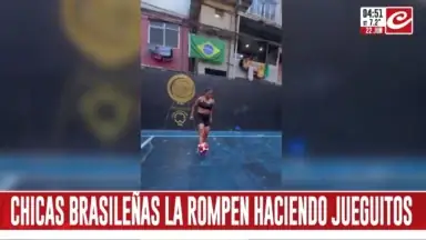 El “que no se caiga” más lindo del mundo: chicas brasileñas la rompieron haciendo jueguitos