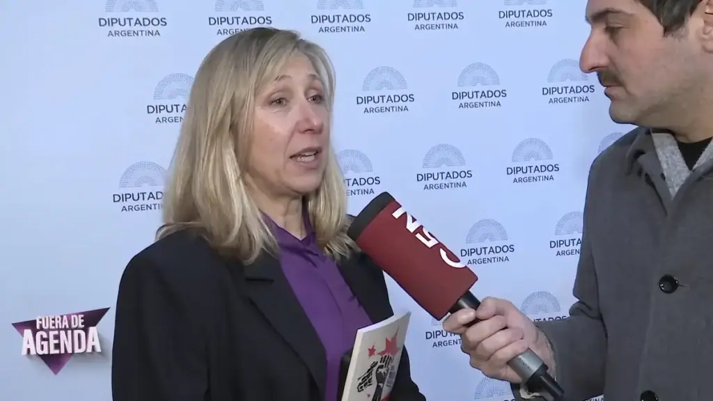 Myriam Bregman durante una entrevista en la que cuestionó a Manuel Adorni y a los impulsores de Ficha Limpia.