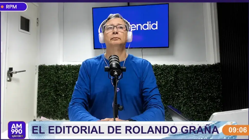 Rolando Graña durante su editorial sobre los nuevos audios de Manuel Adorni.
